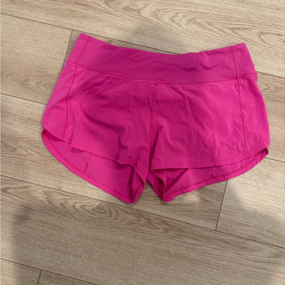 Women’s 10 Lululemon speed up mid rise shorts 4in sonic Pink